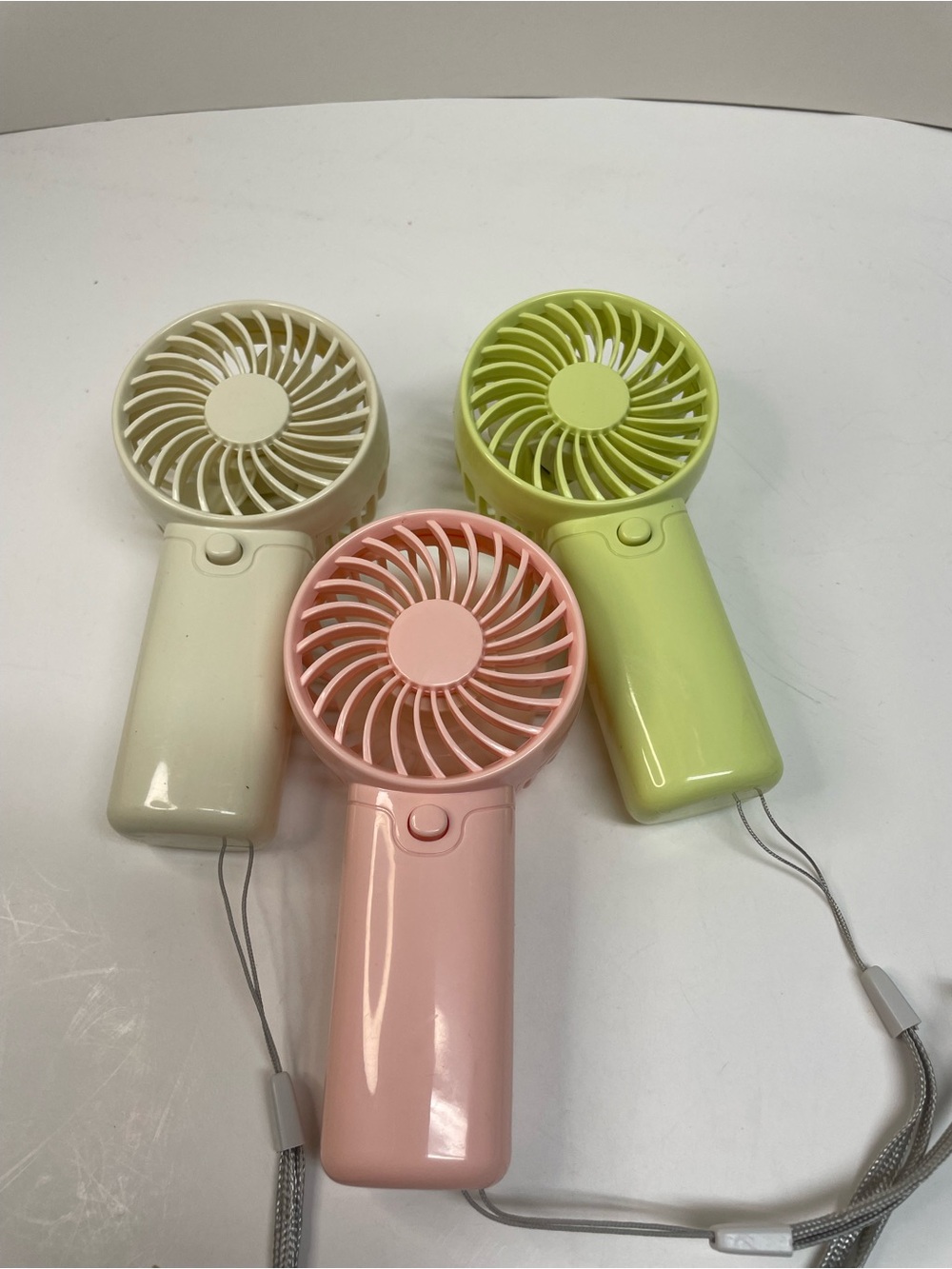 Handheld Personal Fan - Pastel Pink White and Green Pick 1